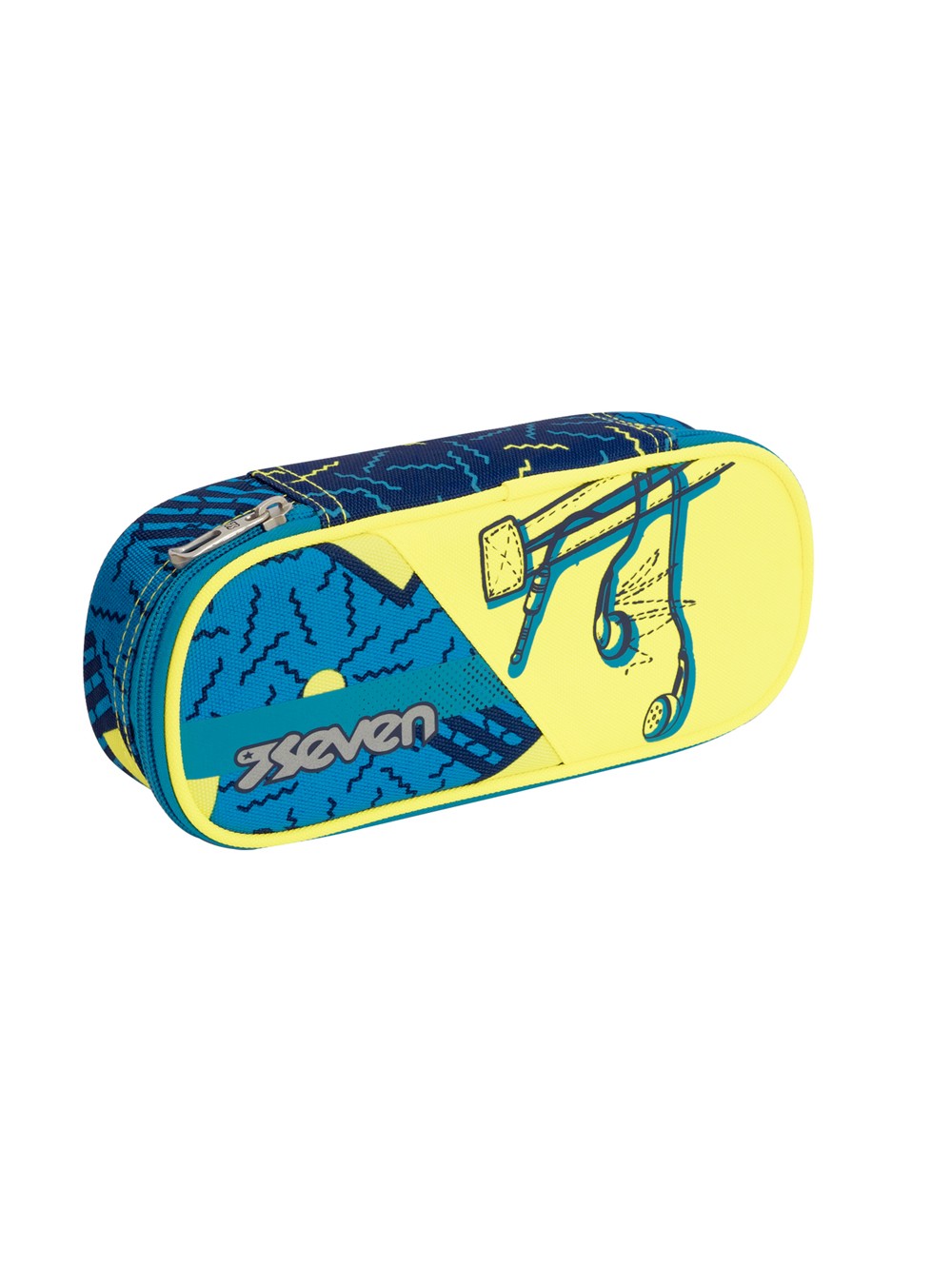 astuccio seven PORTAPENNE ROUND PLUS - SWAG BOY - Blu e giallo Seven